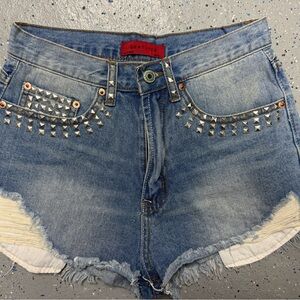 Signature8 Studded Blue Jean Shorts